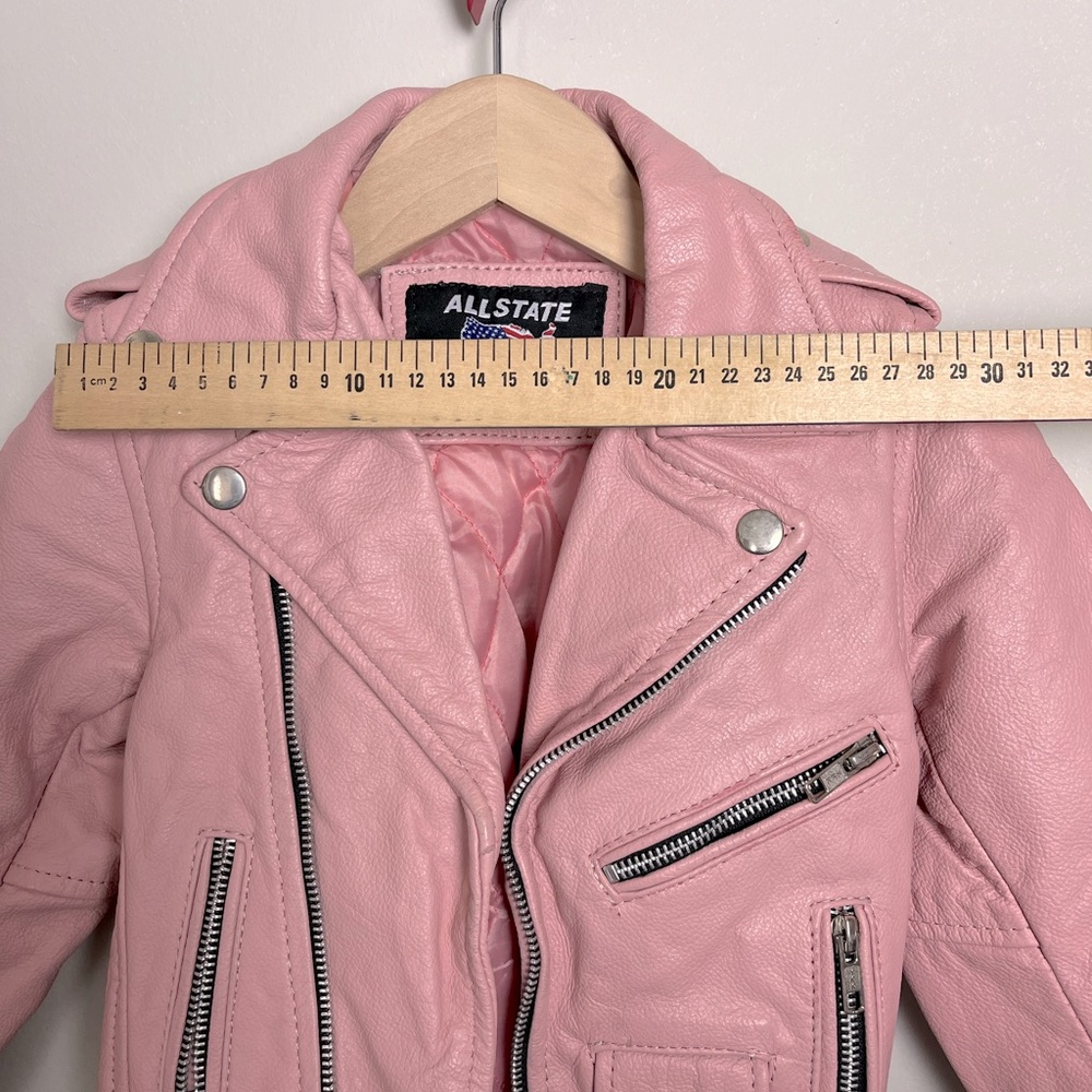 kids' allstate leather pink moto jacket size xs - Picture 3 of 12